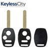 2002-2014 Honda / 3-Button Remote Head Key Shell with chip holder / HO01 / OUCG8D-380H-A CWTWB1U545 CWTWBIU545