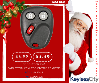 2003-2007 GM / 3-Button Keyless Entry Remote / PN: 21997127 / LHJ011 (AFTERMARKET)