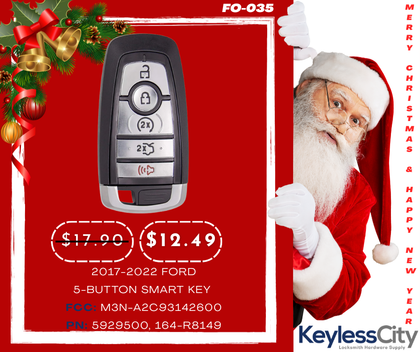 2017-2022 Ford / 5-Button Smart Key / M3N-A2C93142600 (AFTERMARKET)