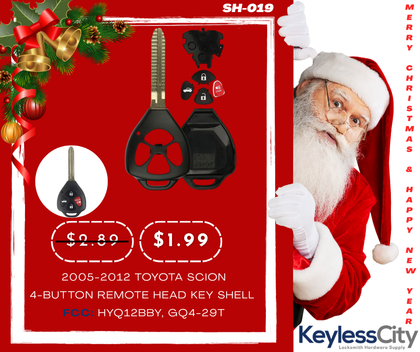 2005-2012 Toyota Scion / 4-Button Remote Head Key Shell / TR47 / HYQ12BBY, GQ4-29T