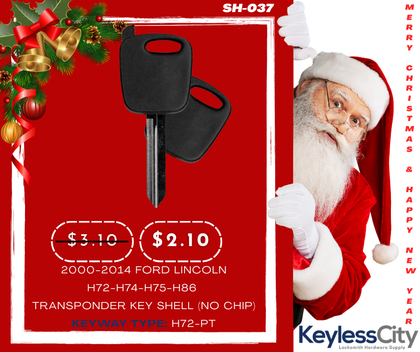 H72 / H74 / H75 / H86 / Ford Lincoln 2000-2014 Transponder Key Shell (NO CHIP) (AFTERMARKET)