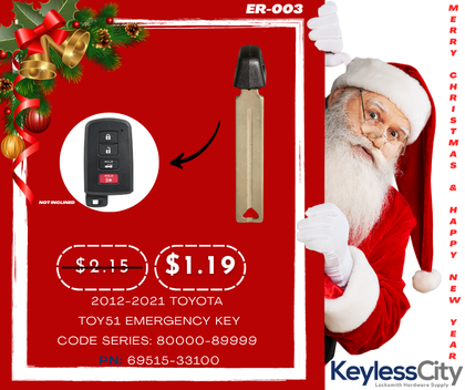 2012-2021 Toyota / Emergency Key Blade 80K / TOY51 / 69515-33100 (AFTERMARKET)