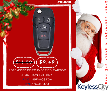 2015-2022 Ford F-Series Raptor Ranger / 4-Button Flip Key / 164-R8134 / N5F-A08TDA (AFTERMARKET)