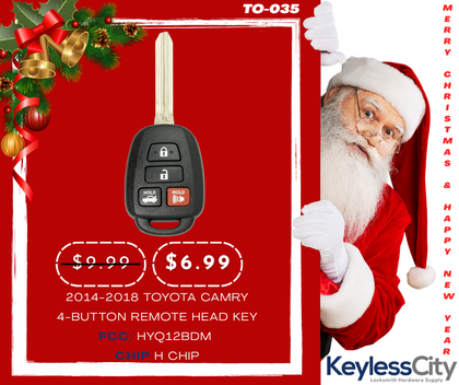 2014-2018 Toyota Camry / 4-Button Remote Head Key / HYQ12BDM (H Chip) (AFTERMARKET)