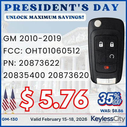 2010-2019 GM / 4-Button Flip Key / PN: 20873622 / OHT01060512 (AFTERMARKET)