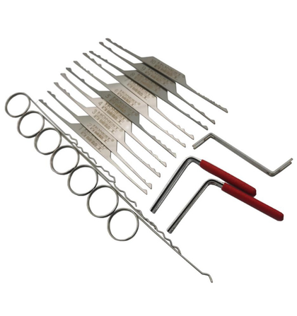 HONEST - 17Pcs Wave Brush Hook Picks Locksmith Tools Lock Pick