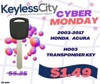 2003-2017 HO03 Honda / Acura Transponder Key (46 Chip) (AFTERMARKET)