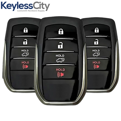 3 X 2018-2019 Toyota Land Cruiser / 4-Button Smart Key / PN: 89904-0E120 / HYQ14FBA (AG Board 2110) (AFTERMARKET) (BUNDLE OF 3)