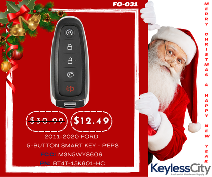 2011-2020 Ford / 5-Button PEPS Smart Key / PN: BT4T-15K601-HC / M3N5WY8609 (AFTERMARKET)