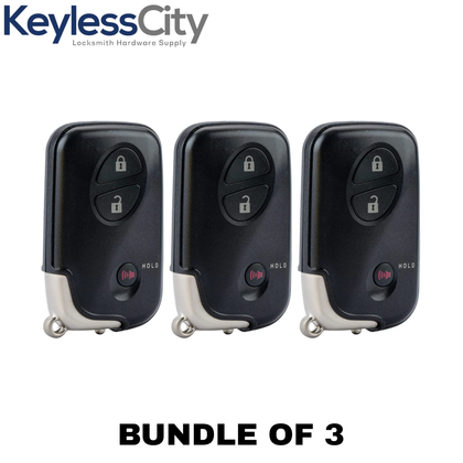 3 X 2006-2012 Lexus / 3-Button Remote Smart Key SHELL / HYQ14AAB HYQ14ACX HYQ14AAF (AFTERMARKET) (Bundle of 3)