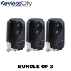 3 X 2006-2012 Lexus / 3-Button Remote Smart Key SHELL / HYQ14AAB HYQ14ACX HYQ14AAF (AFTERMARKET) (Bundle of 3)