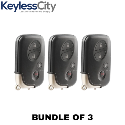 3 X 2006-2012 Lexus / 4-Button Remote Smart Key SHELL / HYQ14AAB HYQ14ACX HYQ14AAF (AFTERMARKET) (Bundle of 3)