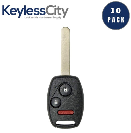 10 X 2007-2015 Honda / 3-Button Remote Head Key / PN: 35111-SWA-306 / MLBHLIK-1T (Aftermarket) (BUNDLE OF 10)
