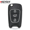 KEYDIY - Hyundai / Kia Style - 3-Button Flip Key Blank w/ Integrated Chip (KD-NB04 )