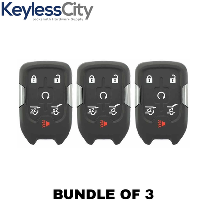 3 X 2015-2020 GM / 6-Button Smart Key SHELL / PN: 13584513 / HYQ1AA, HYQ1EA (AFTERMARKET) (Bundle of 3)