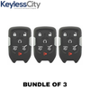 3 X 2015-2020 GM / 6-Button Smart Key SHELL / PN: 13584513 / HYQ1AA, HYQ1EA (AFTERMARKET) (Bundle of 3)