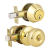 Kwikset Premium Combo Lockset – Knob & Deadbolt – Polished Brass