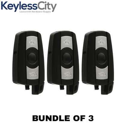 3 X 2006-2011 BMW 3 / 5 Series / 3-Button Smart Key SHELL For KR55WK49127 KR55WK49123 (AFTERMARKET) (Bundle of 3)