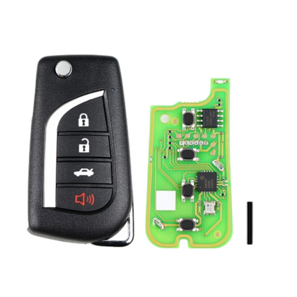 XHorse - Toyota Style / 4-Button Universal Remote Flip Key for VVDI Key Tools XKTO10EN (Wired)