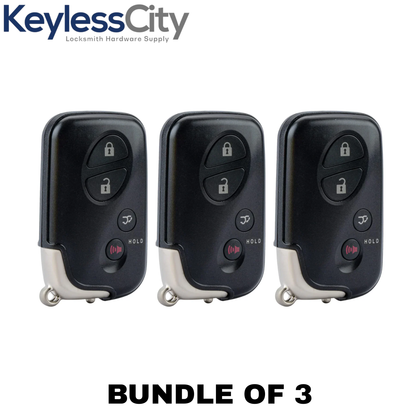 3 X 2006-2012 Lexus / 4-Button Remote Smart Key SHELL / HYQ14AAB HYQ14ACX HYQ14AAF (AFTERMARKET) (Bundle of 3)