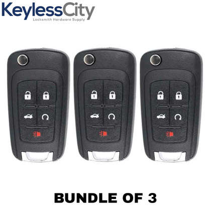 3 X 2010-2019 GM / 5-Button Flip Key SHELL For OHT01060512 (Bundle of 3)