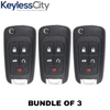 3 X 2010-2019 GM / 5-Button Flip Key SHELL For OHT01060512 (Bundle of 3)