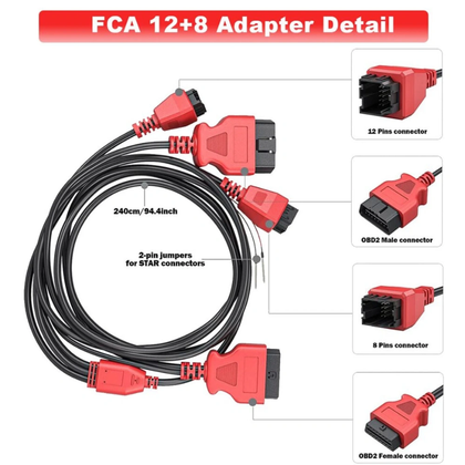 X-Tool - Chrysler / Jeep / Dodge Bypass Programming Cable 12+8
