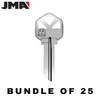 25 X JMA - KW1 Keys - Nickel Finish Kwikset Key Blanks (JMA KW1-1KE-NP) (BUNDLE OF 25)