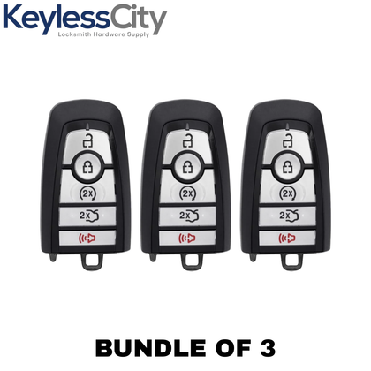 3 X 2017-2022 Ford / 5-Button Smart Key SHELL / PN: 164-R8149 / M3N-A2C93142600 (AFTERMARKET) (Bundle of 3)