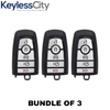 3 X 2017-2022 Ford / 5-Button Smart Key SHELL / PN: 164-R8149 / M3N-A2C93142600 (AFTERMARKET) (Bundle of 3)
