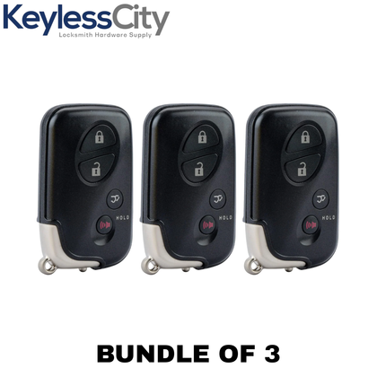 3 X 2006-2012 Lexus / 4-Button Remote Smart Key SHELL / HYQ14AAB HYQ14ACX HYQ14AAF (AFTERMARKET) (Bundle of 3)