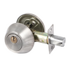 Kwikset Premium Round Single Cylinder Deadbolt Security Door Lock With Key Safe Lock - Satin Silver