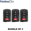 3 X 2012-2019 Toyota / 4-Button Smart Key SHELL / HYQ14FBA (AFTERMARKET) (Bundle of 3)