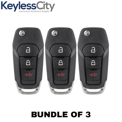 3 X 2014-2017 Ford F-Series Flip Key SHELL For N5F-A08TAA (AFTERMARKET) (Bundle of 3)