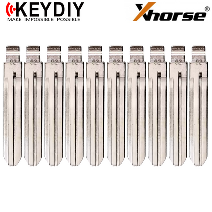 10 X KEYDIY - TR47 - Flip Key Blade - #02 - For Xhorse / Keydiy Universal Remote Flip Keys (BUNDLE OF 10)