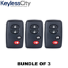 3 X 2009-2014 Toyota / 4-Button Smart Key SHELL / HYQ14AAB (AFTERMARKET) (Bundle of 3)