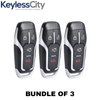 3 X 2013-2018 Ford / 4-Button Smart Key SHELL For M3N-A2C31243800, M3N-A2C31243300 (AFTERMARKET) (Bundle of 3)