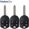 3 X 2009-2018 Ford F-Series Explorer / 4-Button Remote Head Key / OUC6000022 / (AFTERMARKET) (BUNDLE OF 3)