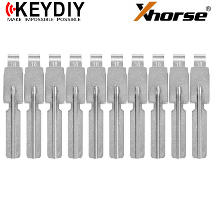10 X KEYDIY - HU58 - Flip Key Blade - #18 - For Xhorse / Keydiy Universal Remote Flip Keys (BUNDLE OF 10)