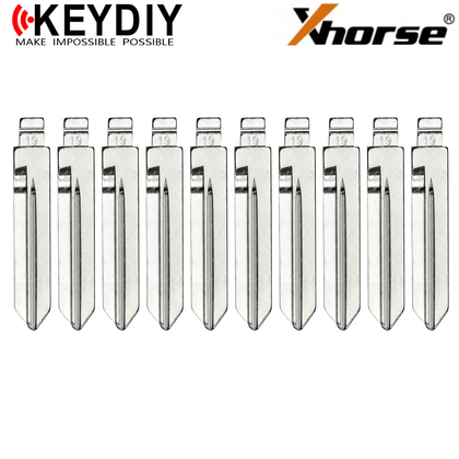10 X KEYDIY - H75 / FO38 - Flip Key Blade - #19 - For Xhorse / Keydiy Universal Remote Flip Keys (BUNDLE OF 10)