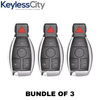 3 X 1997-2014 Mercedes Benz 4-Button Fobik Key SHELL For IYZ-3312 (Bundle of 3)