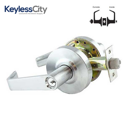 Commercial Lever Set Handle - Clutch Lever Set - 2-3/4” Standard Backset - Satin Chrome - Entrance - Grade 2