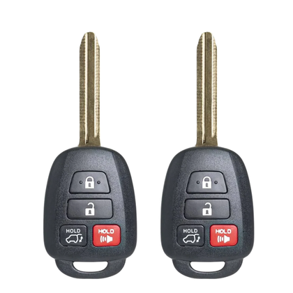 2 X 2013-2019 Toyota RAV4 Highlander / 4-Button Remote Head Key / GQ4-52T (H Chip) (AFTERMARKET) (BUNDLE OF 2)