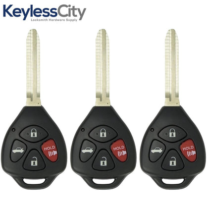 3 X 2007-2010 Toyota Camry Corolla / 4-Button Remote Head Key / 89070-06231 / HYQ12BBY (4D67 Chip) (AFTERMARKET) (BUNDLE OF 3)