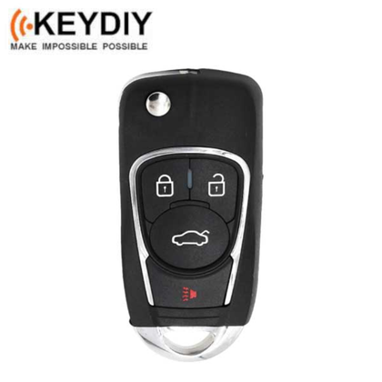 KEYDIY - 4-Button Universal Flip Key w/ Integrated Chip - GM Style (KD-NB22-4)