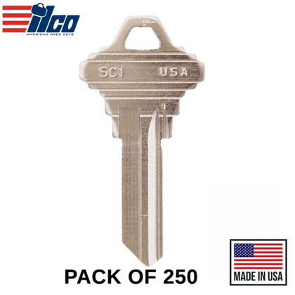 Ilco - SC1-NP SCHLAGE Key Blank (250 Pack)