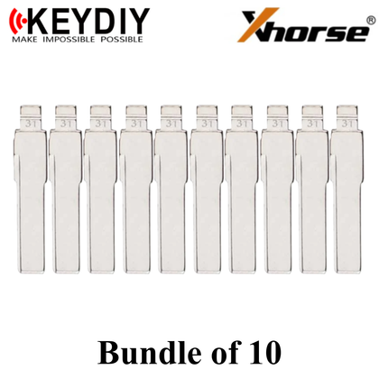 10 X KEYDIY - HU66 - Flip Key Blade - #31 - For Xhorse / Keydiy Universal Remote Flip Keys (Bundle of 10)