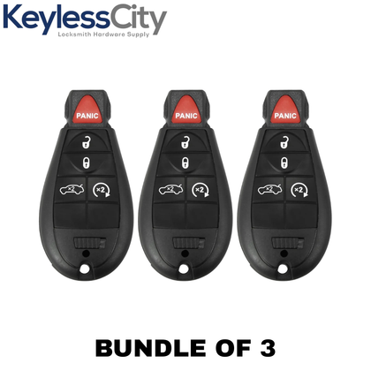 3 X 2008-2019 Chrysler Dodge Jeep VW 5-Button Fobik Key SHELL For IYZ-C01C (AFTERMARKET) (Bundle of 3)