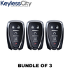 3 X 2016-2020 Chevrolet / 5-Button Smart Key SHELL For HYQ4AA HYQ4EA (AFTERMARKET) (Bundle of 3)