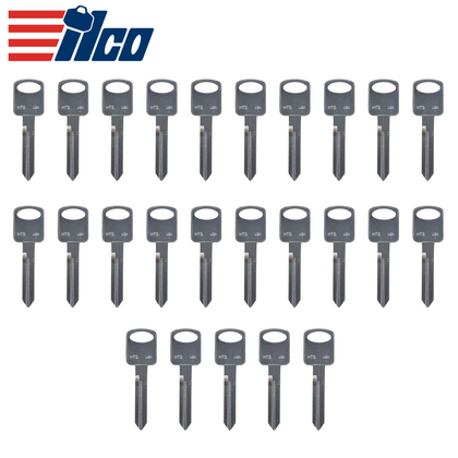 25 X Ilco - H75 - 1196FD - Ford - Metal Key Blank (BUNDLE OF 25)